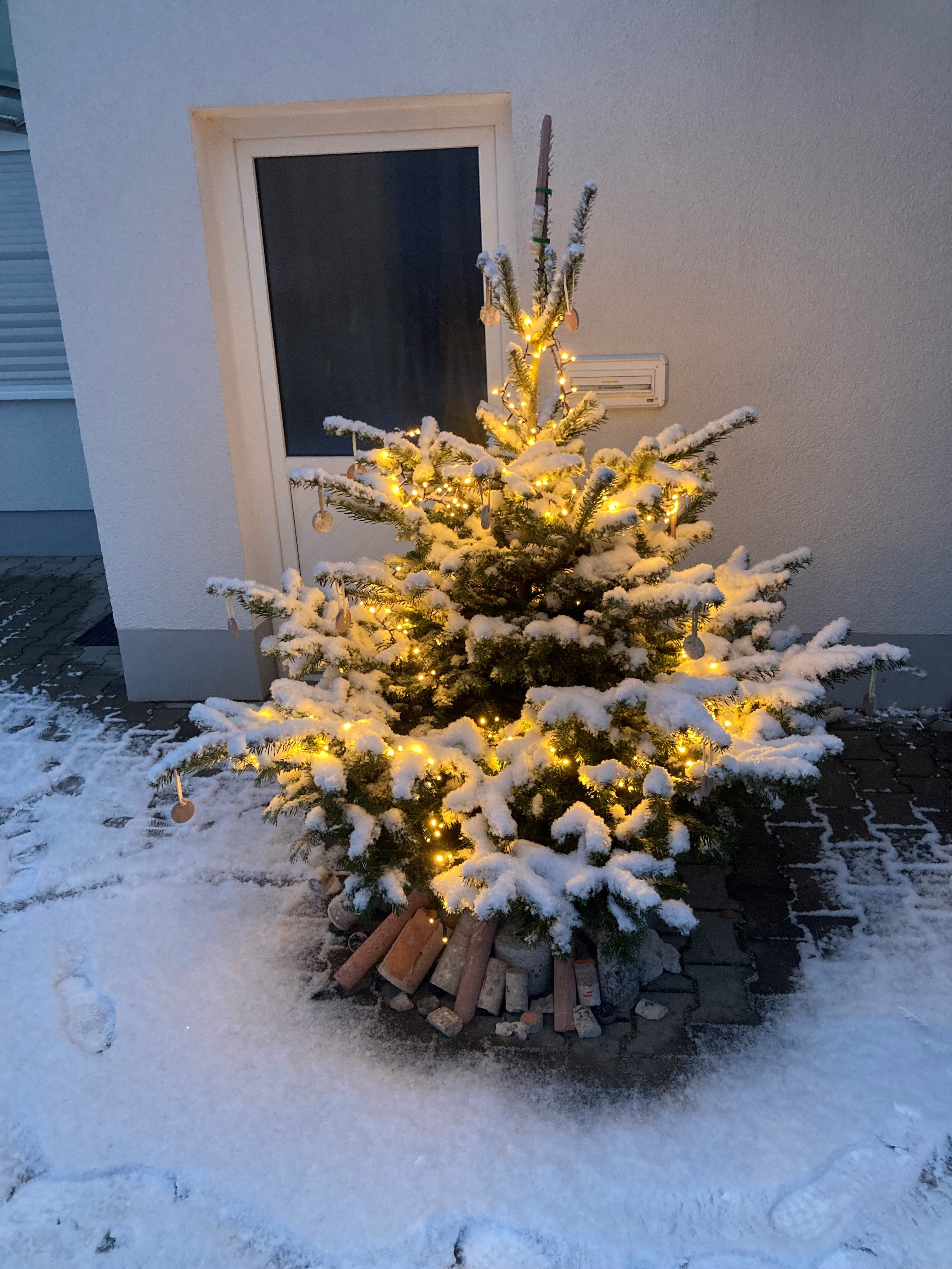weihnachtsbaum mit schnee